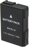 EN-EL14 Batterie de Remplacement, 7.4V 7.6Wh 1480mAh Batterie pour Nikon D5300 D3200 D5200 D3400 D5600 D3500 D3300 D3100 D5100 P7100, Batterie de Remplacement pour Nikon EN-EL14