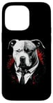 Coque pour iPhone 14 Pro Max Pitbull Dog Gangster en costume Funny Mob Boss sur le thème