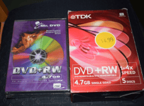 5 TDK Blank DVD+RW discs 1-4x Speed 4.7GB 120 mins Rewritable + 3 Mr DVD 4.7GB
