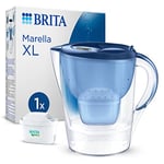 BRITA Carafe Filtrante Marella XL Bleue (3,5l) incl 1 cartouche filtre eau robinet MAXTRA PRO All-in-1 réduit PFAS,calcaire, chlore, certaines impuretés et métaux indicateur temporel, éco-emballage