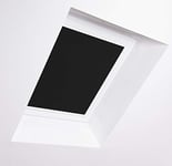 Bloc Skylight Blind C2A for Dakstra Roof Windows, Black Blackout - White Aluminium Frame