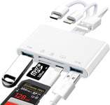 8 En 1 Lecteur Carte Sd Multifonction Avec Fente Pour Carte Mémoire, Port Usb/Usb C, Adaptateur Carte Sd Pour Téléphone Tablette Casque Pc, Lecteur De Carte Sd Compatible Sdhc/Sdxc/Mmc