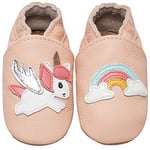 IceUnicorn Chausson Cuir Bébé Chausson Bebe Chaussons Cuir Souple Bébé Fille Garçon Premiers Pas Mignon Chausson Bébé 0-6 Mois-3 Ans(Licorne Rainbow, 12-18 mois)