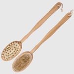 La Briantina Brosse de douche en bois, souple et massante, longueur 42 cm