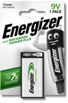 1 x ENERGIZER Rechargeable 9v PP3 Battery Smoke Alarm 175mAh HR22 6LR61 Block