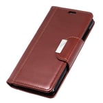 Mipcase Flip Phone Case with Magnetic Buckle, Leather Phone Cover with Card Slots and Wallet, Shockproof Kickstand Phone Shell for Sony Xperia L2 (Brown)