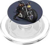 Rottweiler Dog Biker sur une moto Chopper classique PopSockets PopGrip pour MagSafe