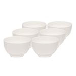 vivo by Villeroy & Boch – Basic White Bowl Set 6 Pieces 750 ml White, Dishwasher Safe, Microwave Safe, Bowls for Cereals, Salad or Soup, Snack Bowls, Food Bowls, Premium Porcelain