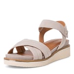 Tamaris Femme Sandales, Dame Sandales Fines,TOUCHit,Chaussure d'été,Sandale d'été,Confortable,Plate,Light Grey,36 EU