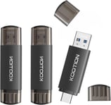 Cle USB C 128 Go USB 3.0 Clé USB 128go Lot de 3 Clef USB OTG 2 en 1, Type C Mémoire 128 Gigas pour Android/Window/PC, Téléphone Huawei/Xiaomi/Samsung, Stockage de Données Externe