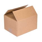 ONLY BOXES AMA621 Lot de 25 boîtes de rangement en carton pour envoi, boîtes de déménagement canal simple renforcé, boîte de rangement, dimensions 30 x 25 x 25 cm, boîtes en carton polyvalentes