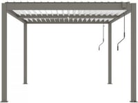 Pergola bioclimatique avec led "Windsor" en aluminium 3 x 4  Taupe