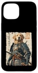 Coque pour iPhone 15 Samurai Dog Warrior Japanese Ukiyo-e Œuvre d'art Chien Samouraï