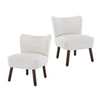 Wahson Office Chairs - Fauteuil de Salon Confortable Lot de 2 Fauteuil Scandinave avec Siège Épais Chaise Salon Rembourrée pour Salon et Chambre,