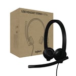 Logitech H570e Headset Ledningsført Kontor/callcenter Usb Type-c Sort Usb Type-c Sort Microsoft Teams