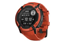 Garmin Instinct 2X Solar - fiber-reinforced polymer - Ja smart klocka med band - 64 MB - klarröd