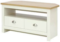 GFW Lancaster 2 Drawer Corner TV Unit - Cream