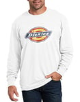 Dickies Men's Long Sleeve Regular Fit Logo Tee T-Shirt, White V1, Medium