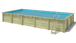 Piscine de jardin en bois - 10,20x5,20  x H.1,44m - avec filtration - BAS761OSP