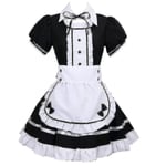 Lolita French Maid Dress Girl Anime Cosplay Kostym Servitris Maid Party Scen Set Black 5XL