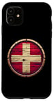 Coque pour iPhone 11 Drapeau vintage de la Suisse vieilli Proud Swiss Patriot