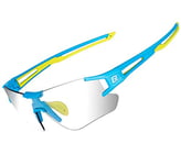 ROCKBROS Lunettes de Soleil Photochromiques Hommes Vélo, Cyclisme Lunettes Demi-Monture Polarisées Sport VTT Pêche Running