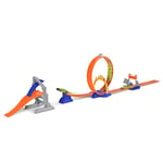 Driven by Battat Kit de saut pour cascades Stunt Jump Extreme-Circuit 16 pièces avec anneau de feu, rampe d'atterrissage et 1 tirer-Voitures de course et jouets pour enfants à partir de 3 ans, WH1112Z