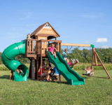 Kids Garden Playhouse Outdoor Children Playcentre Large Tree House Swing Set