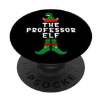 The Professor Elf Funny Christmas Xmas Matching Family Group PopSockets Adhesive PopGrip