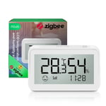 E6 Thermomètre et Hygromètre Connecté LCD ZigBee, Thermometre Interieur, Température et d'humidité Intelligent, Compatible avec Alexa, HomeKit, Tuya, Smart Life ZigBee2MQTT, Requis Hub E1/E7