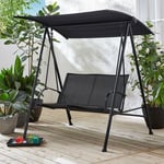 Balancelle de jardin balancelle de terrasse ibiza avec parasol convertible toit inclinaison reglable 170x110xh153cm