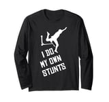 Scooter I do my own Stunts Scooter Gift for Boys Kids Long Sleeve T-Shirt