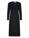 Vila Vinayo Knot L/S Mid Calf Dress Svart