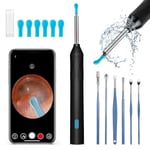 Fenxyo Ear Wax Removal Kit Camera 1920P, 8 Million Pixel HD Otoscopes with 6 LED Lights, IP67 Waterproof Ear Wax Remover WiFi Ear Pick Cleaning Tool for iPhone, Ipad, Android Smart Phones(Black)