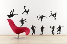 Vinyl Concept - Football Players Set, Footy Set Of 9 Wall Stickers Removable, Easy To Remove, Children'S Wall Stickers, Art Mural, Art Decor, Sticker Diy Deco : Red - Large