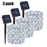 (12M 100LEDWhite 3PC)7m Solar Led Light Outdoor Festoon Led Lamppu Solar Garden Outdoor Fairy Garland String Joulukoristeet 4321pakkaus