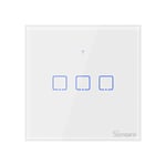 Interrupteur Mural Intelligent,Interrupteur Connecte Wifi Sans Fil Avec Contrôle A Distance&Contrôle Rf,Compatible Avec Alexa,Google Home,Interrupteur Tactile Avec Fonction De Temps(3 Gang)