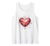 Crystal Geometric Heart Valentines Day Girls Aesthetics Pink Tank Top