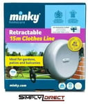 Minky 15m Retractable Reel Outdoor Single PVC Washing Clothes Line