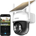 2K Camera Surveillance WiFi Exterieure sans Fil Camera Solaire WiFi Exterieur,3MP 360°Panoramique PTZ,Suivi Automatique,Vision Vocturne,Alarme Lumineuse et Sonore,Audio Bidirectionnel(Q572)