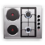 Hot Plate 60 cm Electric Gas Hob 4 Zones Cooker LPG and Natural Gas Stove Silver