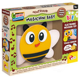 Lisciani - Montessori Baby Bois - Musique : Abeille - Jouet Éducatif Musical en Bois pour Bébé Dès 9 mois - Lumière et Son - Jouet Electronique avec Capteurs Tactiles - Stimule la Mémoire Auditive