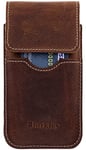 Burkley Étui de Protection pour Samsung Galaxy S10e avec Passant de Ceinture (Vertical/Marron patiné)