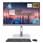 SIMPLETEK - Ordinateur tout-en-un i7 24" Full HD tactile | 4 Go de RAM SSD 480 Go Windows 11 Pro | PC fixe tout-en-un avec support VESA et Webcam