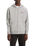 Levi's Men's Relaxed Graphic Zip-up Sweatshirt High Peaks Crew Sugar Swizzle (Grey) S -