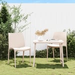 Prolenta Premium - Chaises De Jardin Lot De 2 Crème 50x46x80 Cm Polypropylène