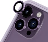 Pack de 3 protection pour objectifs photo compatible avec [iPhone 14 Pro / 14 Pro Max] Verre trempé 9H résistant aux rayures avec une fine bordure en aluminium anodisé Violet