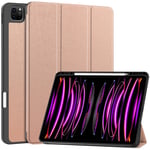 EIDERWOOD iPad Air 13" (2024) Tri-Fold Kunst Skinn Deksel med Apple Pencil Holder - Rose Gold