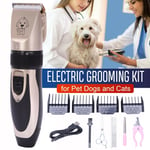 Uk Cordless Electric Pet Dog Grooming Clippers Low Noise Hair Shaver Trimmer Kit