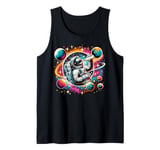 Colorful Galaxy Astronaut Drinking Cream soda Tank Top